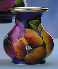 Moorcroft Enamels Pansies Vase M1/P
