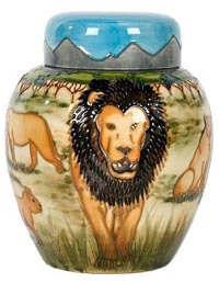 Moorcroft Pottery Pride of Lions Ginger Jar 769/6